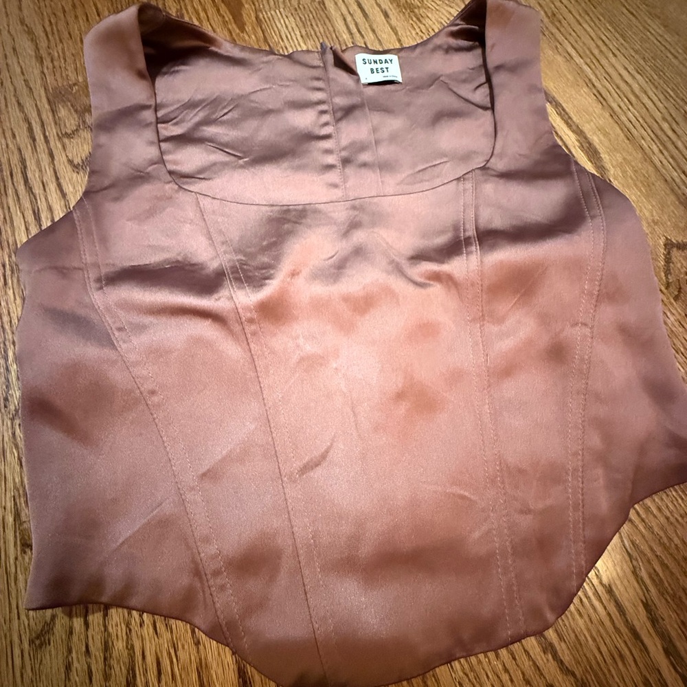 Sunday Best Chocolate Satin top
